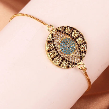 Fashion Color Block Copper Plating Inlay Zircon Bracelets 1 Piece