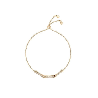 304 Stainless Steel Copper Gold Plated Casual Elegant Minimalist Drawstring Inlay One-Shaped Quadrilateral Bamboo Zircon Bracelets