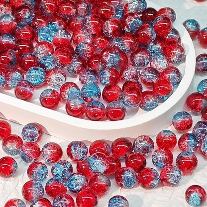 50 PCS/Package Diameter 10mm Diameter 8mm Glass Crackle Glass Beads Round Jewelry Accessories