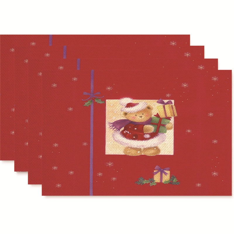 Christmas Nordic Style Christmas Tree Bow Knot Snowflake Linen Cotton And Linen Placemat