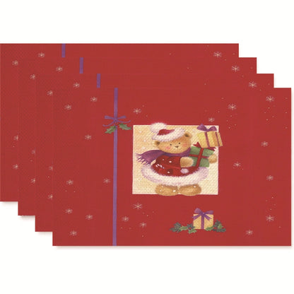 Christmas Nordic Style Christmas Tree Bow Knot Snowflake Linen Cotton And Linen Placemat