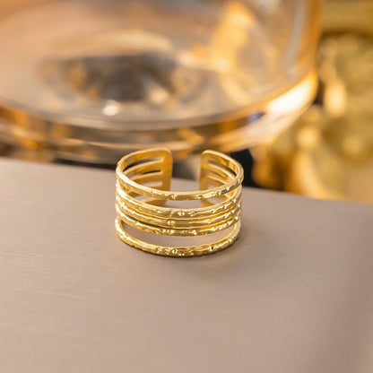 3 Pieces Minimalist Solid Color Titanium Steel Plating Rings