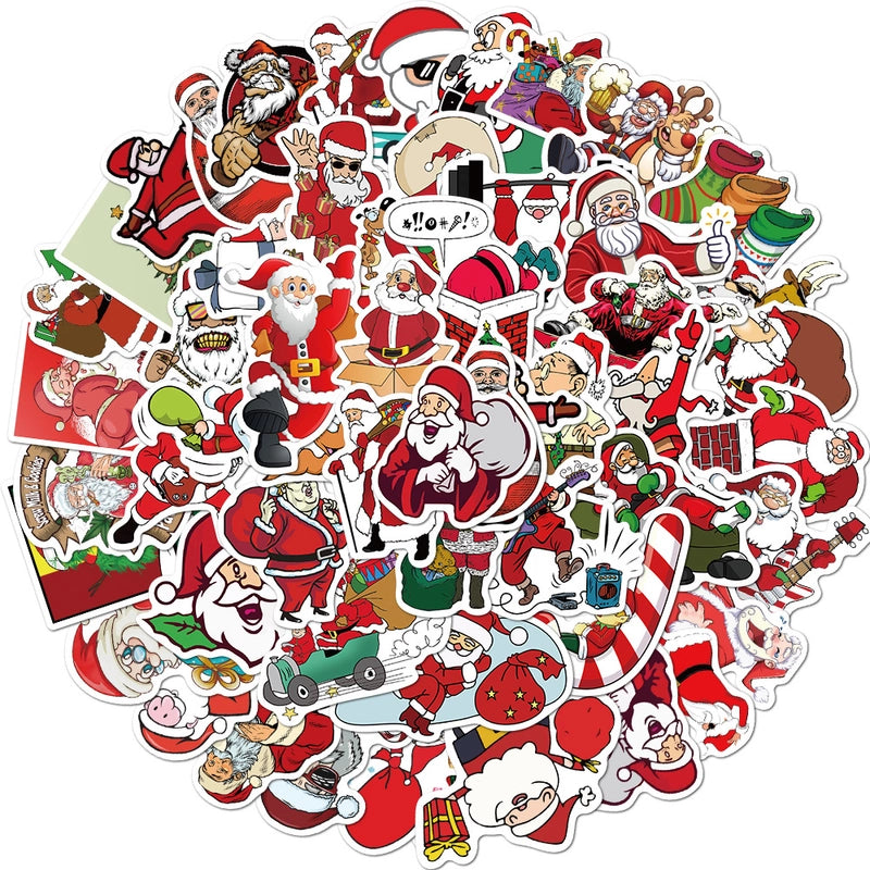 1 Set Santa Claus Christmas Socks Learning Christmas PVC Self-adhesive Cute Stickers