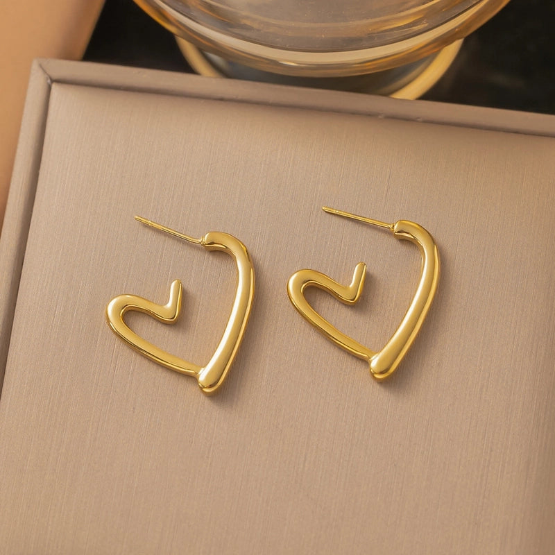 1 Pair Elegant Sweet Streetwear Geometric Plating Titanium Steel Earrings