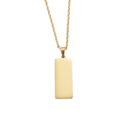 Stainless Steel 18K Gold Plated Minimalist Classic Style Geometric None Pendant Necklace
