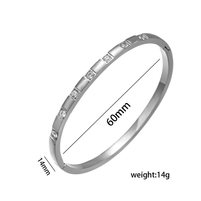 Elegant Letter Heart Shape Flower Titanium Steel Bangle