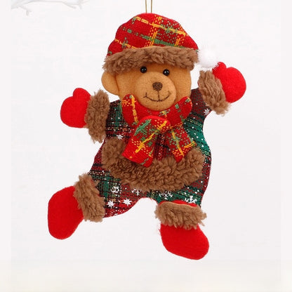 Cross-border Christmas Decorations Christmas Tree Pendant Snowflake Hanging Ball Pine Cone Gift Bag Christmas Old Man Small Drum Butterfly