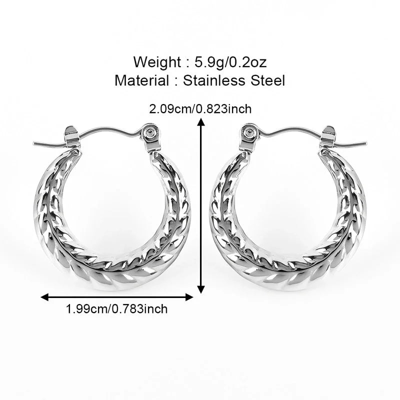 1 Pair Casual Minimalist U Shape Heart Shape Solid Color Polishing 304 Stainless Steel Earrings