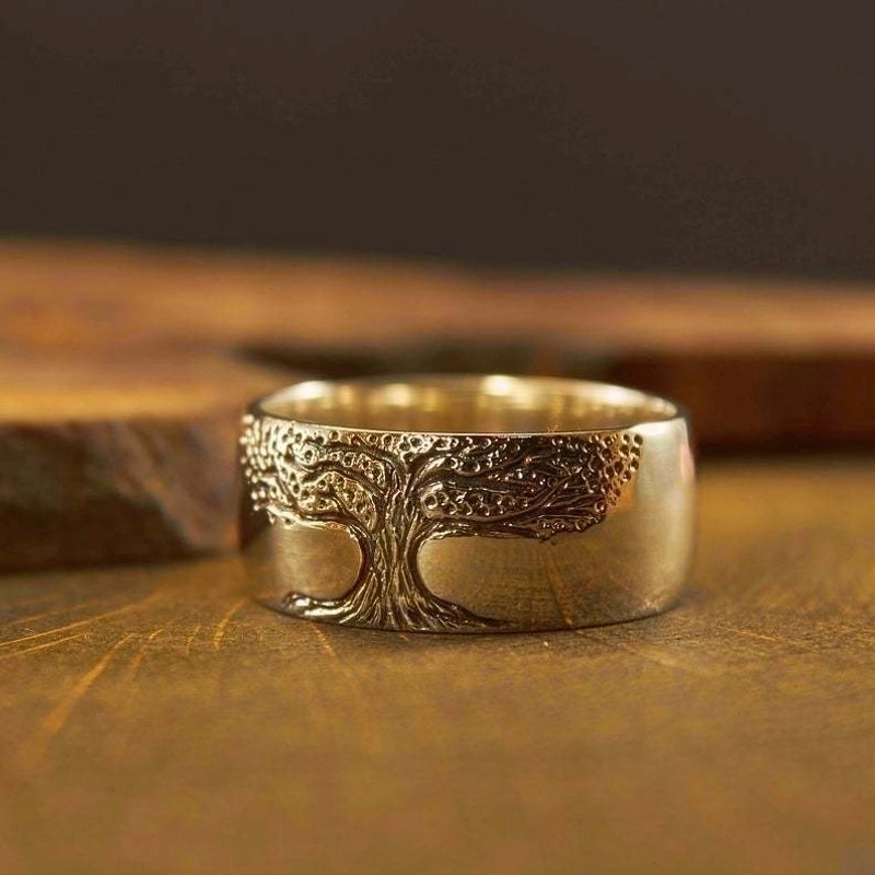 1 Piece Minimalist Tree Alloy Carving Women's Rings