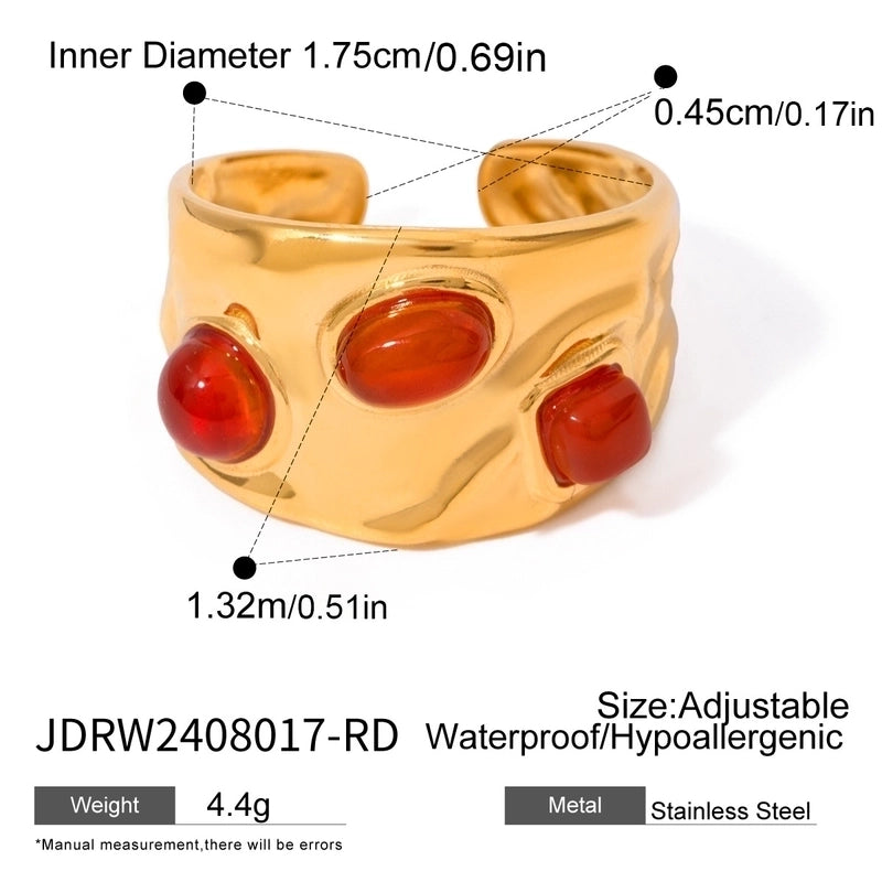 Exaggerated Punk Geometric 304 Stainless Steel 18K Gold Plated Rings