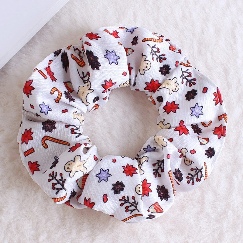 Classic Style Women's Plaid Snowflake Cloth Hair Tie