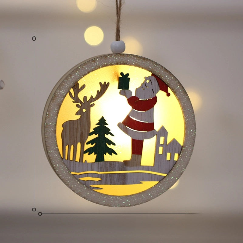 Christmas Minimalist Classic Style Christmas House Christmas Tree Wood Party Festival Hanging Ornaments Decorations Hanging Ornaments