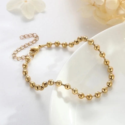 Minimalist Round Stainless Steel 18K Gold Plated Bracelets In Bulk