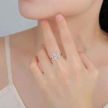 Elegant Minimalist Geometric 304 Stainless Steel Plating Rings