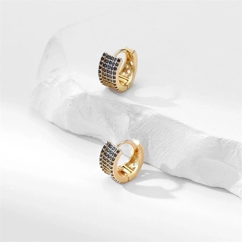 1 Pair Cute Solid Color Plating Inlay Copper Zircon Gold Plated Earrings