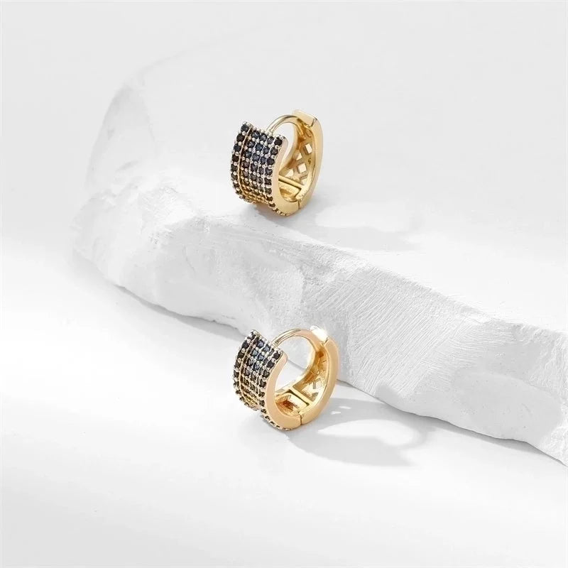 1 Pair Cute Solid Color Plating Inlay Copper Zircon Gold Plated Earrings