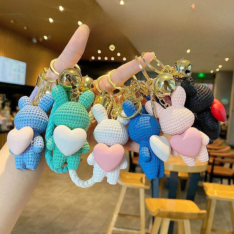 Cartoon Style Animal Heart Shape Resin Unisex Bag Pendant Keychain