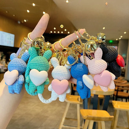 Cartoon Style Animal Heart Shape Resin Unisex Bag Pendant Keychain