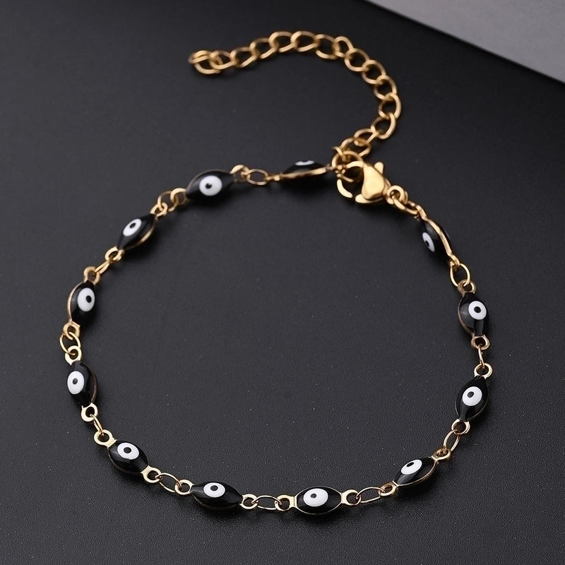 Ethnic Style Classic Style Artistic Devil's Eye Oval Simple 304 Stainless Steel 18K Gold Plated Bracelets In Bulk