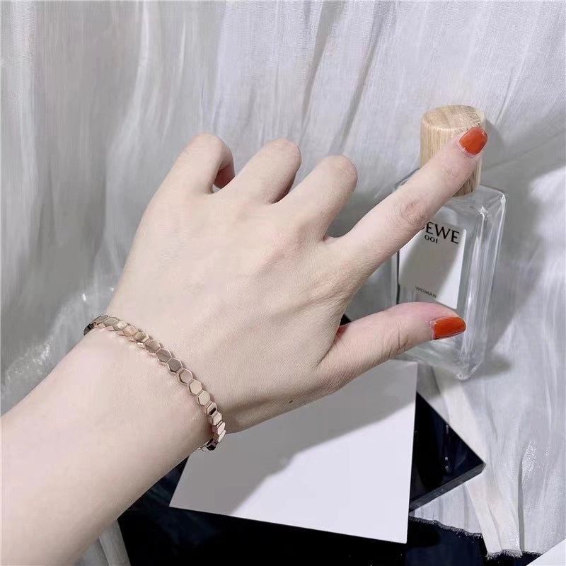 Fashion Geometric Titanium Steel Plating Bangle 1 Piece