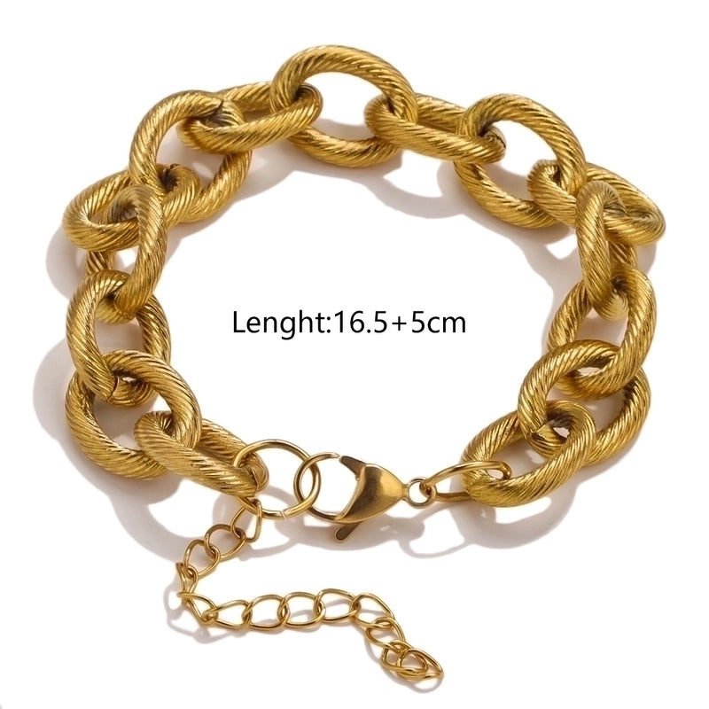 Punk Minimalist Geometric Stainless Steel Plating Bracelets Necklace