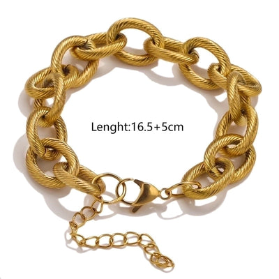 Punk Minimalist Geometric Stainless Steel Plating Bracelets Necklace