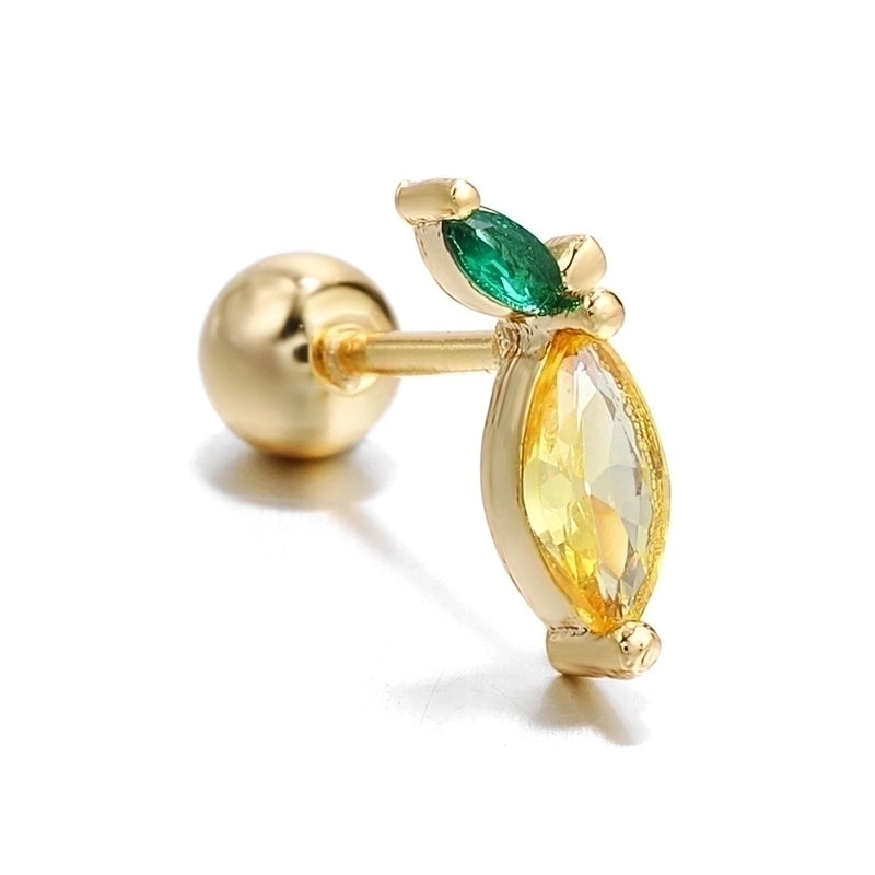 Ear Cartilage Rings & Studs Fashion Fruit Brass Artificial Gemstones