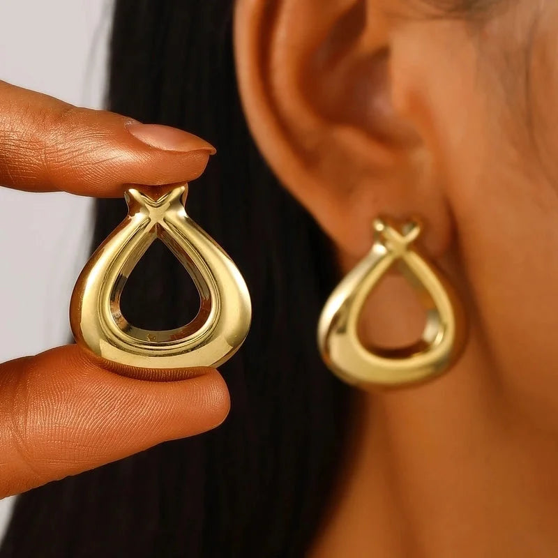 1 Pair Retro Solid Color Plating 304 Stainless Steel Stainless Steel Earrings