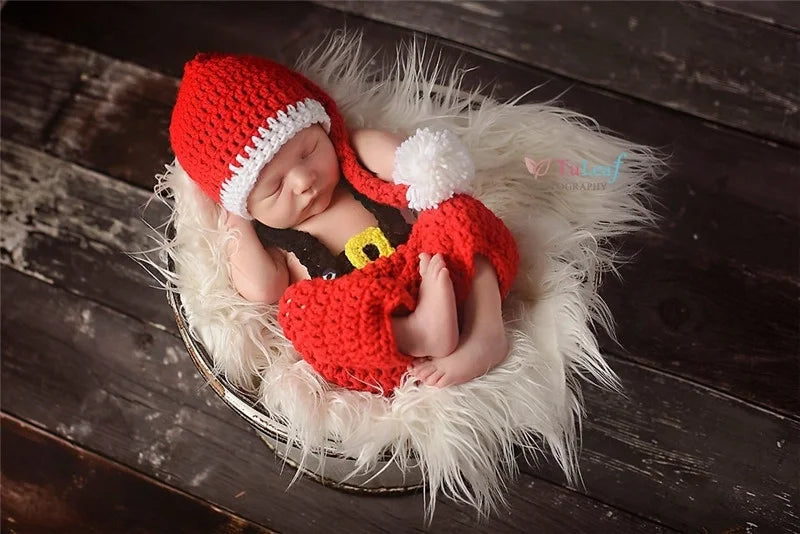 Baby Girl's Baby Boy's Basic Christmas Hat Pleated Wool Cap