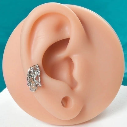 1 Piece Ear Cartilage Rings & Studs Elegant Glam Flower 304 Stainless Steel Copper Inlay Zircon