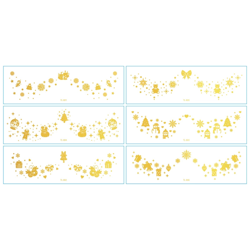 Christmas Christmas Tree Santa Claus Elk Transfer Decal Tattoos & Body Art 1 Set