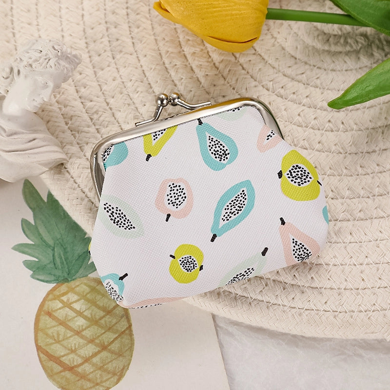 Women's Plant Pu Leather Buckle Kids Wallets