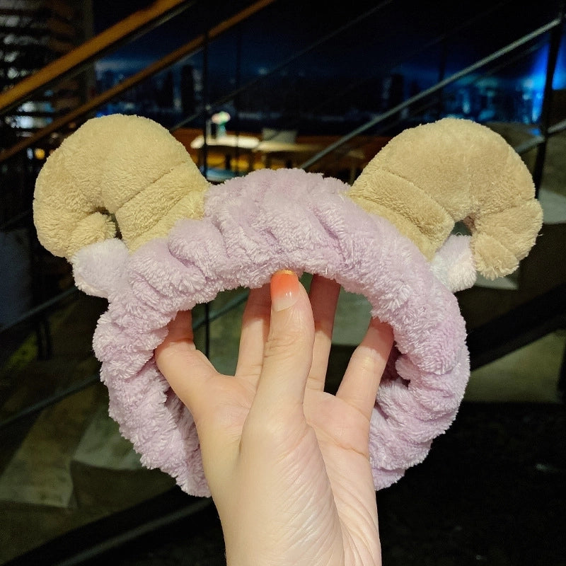 Cat Ears Hair Band Hair Band Korean Plush Internet Celebrity Rabbit Ear Hair Accessories Bow Face Wash Hair Band