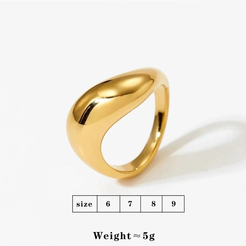 3 Pieces Modern Style Solid Color 316 Stainless Steel 16K Gold Plated White Gold Plated Gold Plated Plating Rings