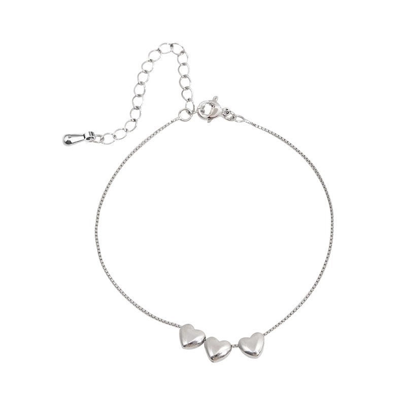 Fashion Heart Shape Flower Alloy Titanium Steel Plating Artificial Pearls Rhinestones Women'S Bracelets