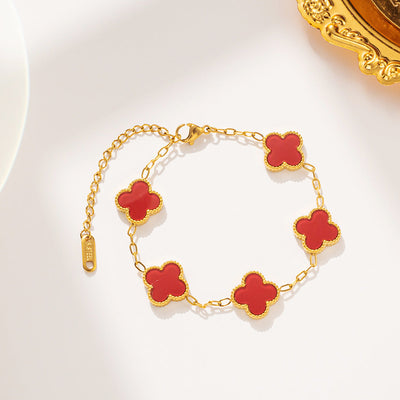 Moderate Luxury Letter Number Flower Stainless Steel 18K Gold Plated Necklaces
