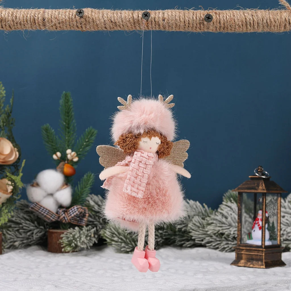 Christmas Plush Angel Girl Pendant Christmas Tree Decoration Pendant Small Hanging Ornament Christmas