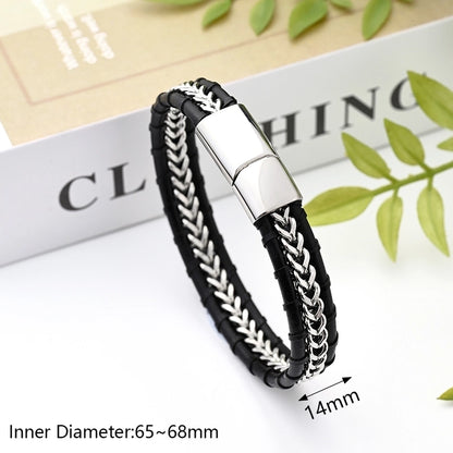 Casual Modern Style Minimalist Totem Solid Color Skull 304 Stainless Steel Genuine Cowhide Handmade Polishing Gold Plated Halloween Men's Wristband