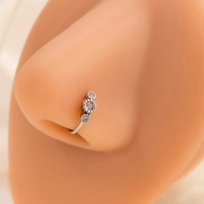 1 Piece Nose Rings & Studs Minimalist Geometric Alloy Inlay Rhinestones Nose Rings & Studs