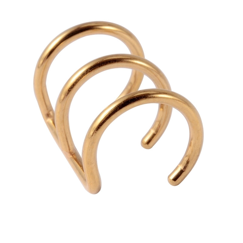 10 Pieces Casual Vacation Tropical Solid Color Polishing 304 Stainless Steel 18K Gold Plated Ear Cuffs