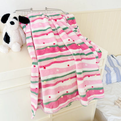 In Stock | Style Autumn And Winter Thickened Cartoon Crayon Small New Flannel Casual Plush Blanket Dormitory Bed Sheet