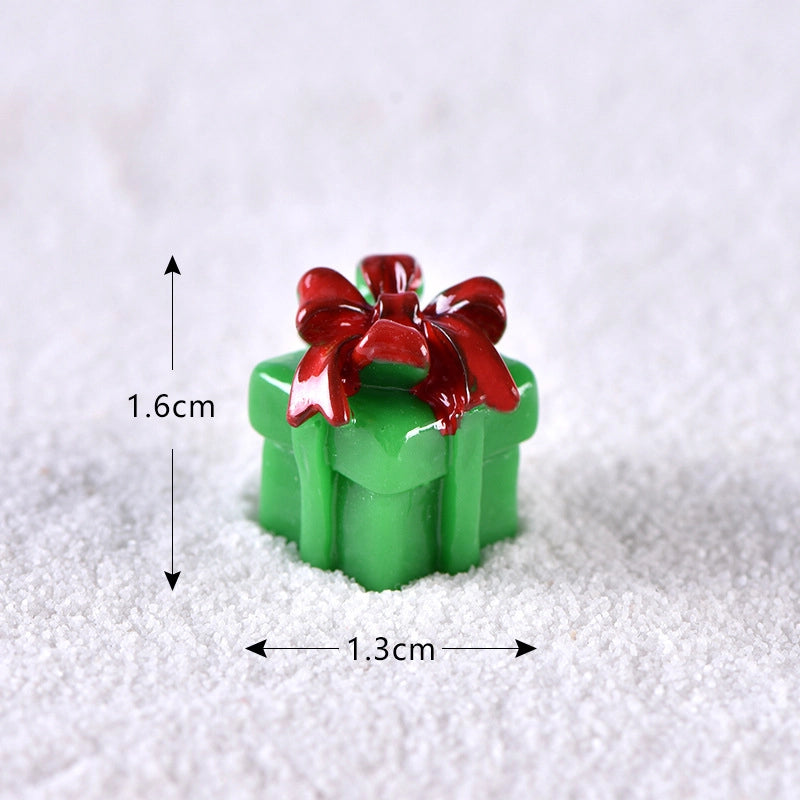 New Christmas Old Man Snowman Micro Landscape Snow Scene Train Box Christmas Socks Small Gift Bells Resin Ornaments
