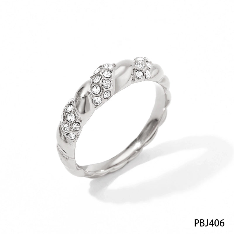 304 Stainless Steel 16K Gold Plated White Gold Plated Gold Plated Retro Plating Geometric Rings