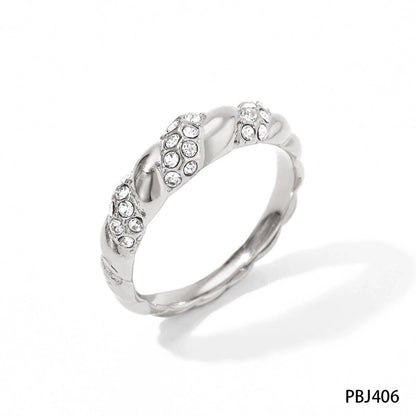 304 Stainless Steel 16K Gold Plated White Gold Plated Gold Plated Retro Plating Geometric Rings