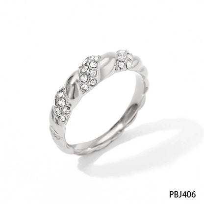 304 Stainless Steel 16K Gold Plated White Gold Plated Gold Plated Retro Plating Geometric Rings