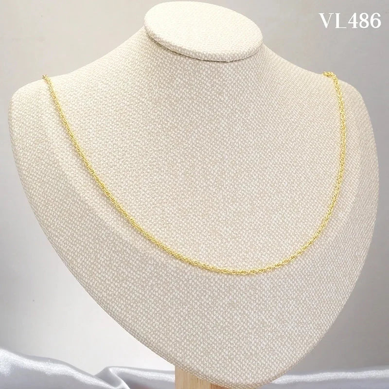 Hip-Hop Minimalist Solid Color Copper 18K Gold Plated Necklace