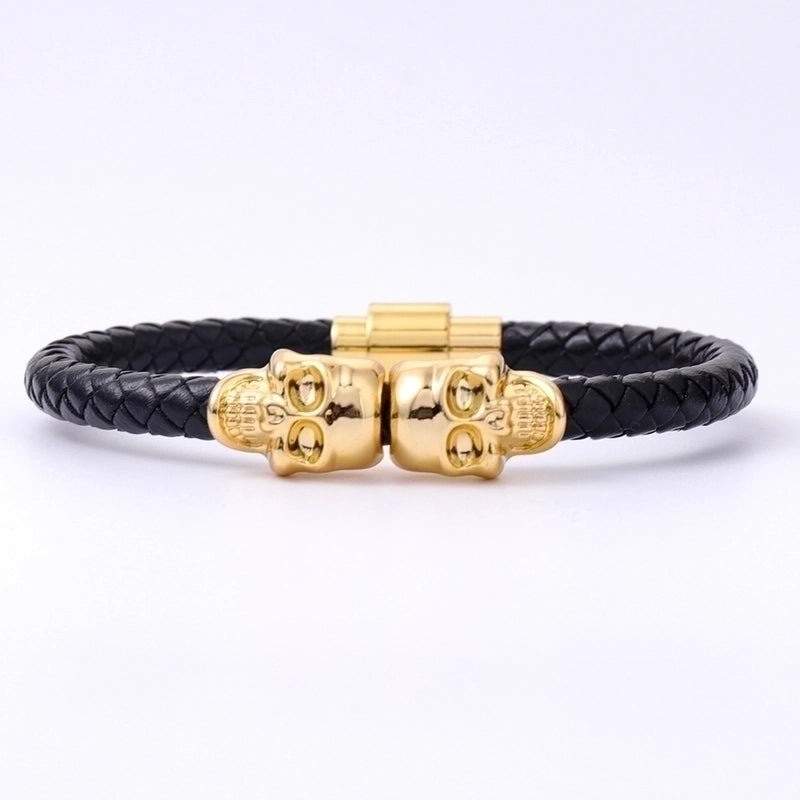 Hip-Hop Punk Minimalist Skull Alloy Plating Halloween Men'S Bracelets