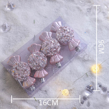 Plastic Ball Christmas Ball Petal Glitter White Foam Ball Christmas Decorations Christmas Tree Decoration Pendant