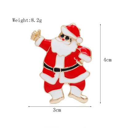 Fashion Pin Christmas Tree Santa Claus Elk Alloy Enamel Rhinestones Unisex Brooches