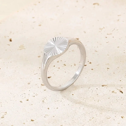 Basic Minimalist Classic Style Geometric 304 Stainless Steel 18K Gold Plated Rings